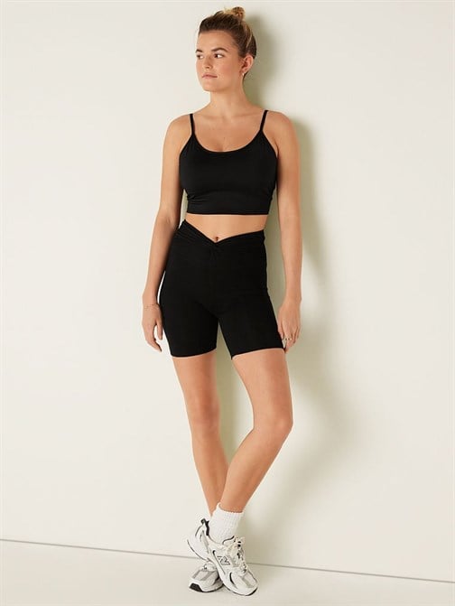 Pamuklu Büzgülü Bel Biker Tayt