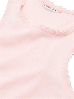 Pamuklu Çizgili Atlet ve Pijama Altı Takımı
