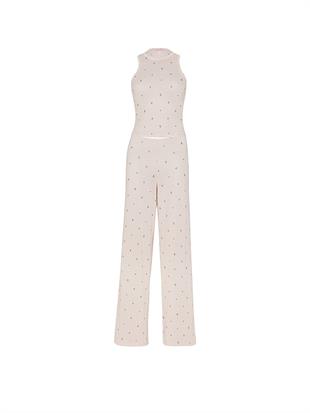 Pamuklu Çizgili Atlet ve Pijama Altı Takımı