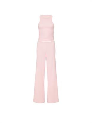 Pamuklu Çizgili Atlet ve Pijama Altı Takımı