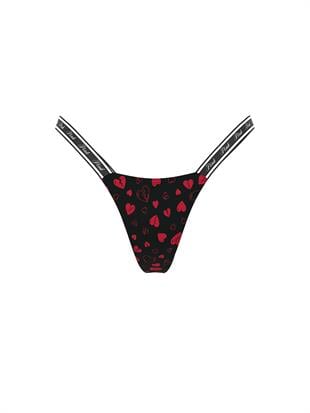 Pamuklu Derin Bacak Kesim Logolu Mikro Tanga