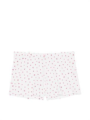 Pamuklu Kalp Detaylı Pijama Şortu