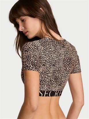 Pamuklu Kısa Kollu Bralet Crop Üst