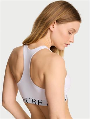 Pamuklu Logo Detaylı Desteksiz Halter Yaka Bralet