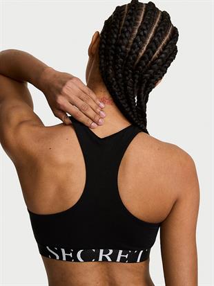 Pamuklu Logo Detaylı Desteksiz Halter Yaka Bralet