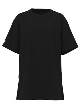 Pamuklu Oversize Yırtmaç Detaylı Uyku Tişörtü