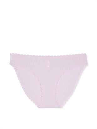 Pamuklu Pointelle Dantel Kenarlı Bikini Külot
