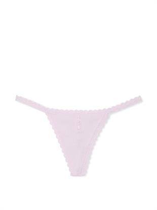 Pamuklu Pointelle Dantelli V-String Külot