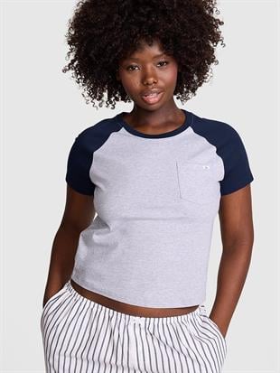 Pamuklu Raglan Pijama Üstü