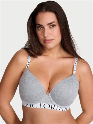 Perfect Shape Pamuklu Logo Detaylı Push-Up Sütyen