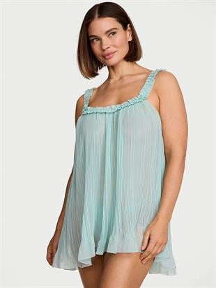 Pileli Fırfırlı Babydoll Takımı
