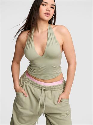 PINK Base Stretch™ Dekolteli Askılı Bluz