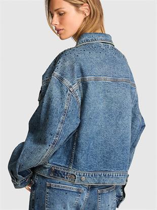 PINK Denim Boyfriend Ceket