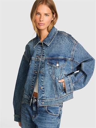 PINK Denim Boyfriend Ceket