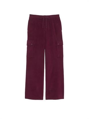 PINK Mikro Polar Geniş Paça Kargo Pantolon