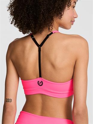 PINK Relay™ Büzgü Detaylı Dekolteli Sporcu Sütyeni