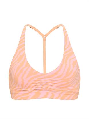 PINK Relay™ Büzgü Detaylı Dekolteli Sporcu Sütyeni
