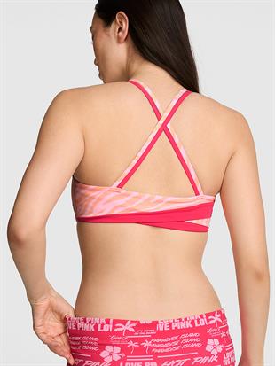 PINK Relay™ Kare Yaka Çapraz Sırtlı Sporcu Sütyeni