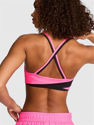 PINK Relay™ Kare Yaka Çapraz Sırtlı Sporcu Sütyeni