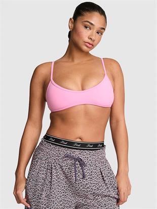 PINK Relay™ Yuvarlak Yaka Mikro Sporcu Sütyeni