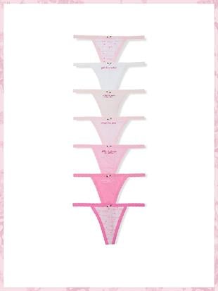 PINK x LoveShackFancy 7li V-String Külot