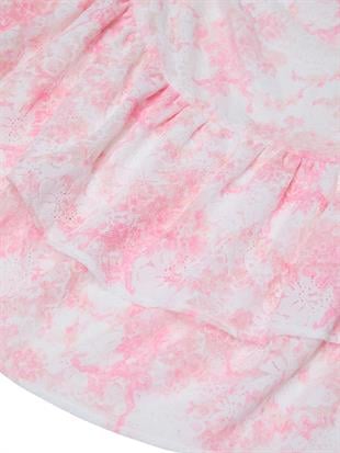 PINK x LoveShackFancy Büzgülü Mini Elbise