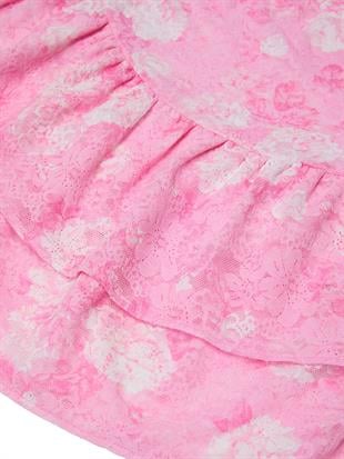 PINK x LoveShackFancy Büzgülü Mini Elbise