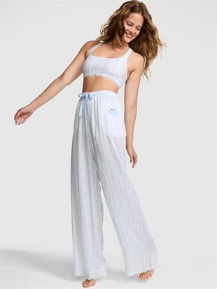 PINK x LoveShackFancy İpeksi Dokulu Pijama Altı
