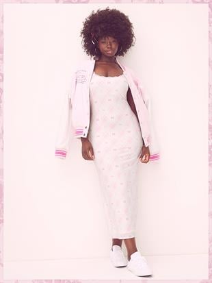 PINK x LoveShackFancy Modal Midi Elbise