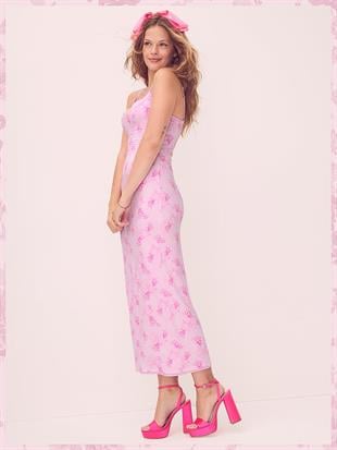 PINK x LoveShackFancy Modal Midi Elbise