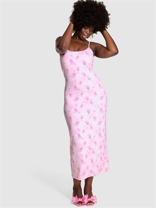 PINK x LoveShackFancy Modal Midi Elbise