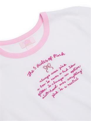 PINK x LoveShackFancy Retro Pamuklu Tişört