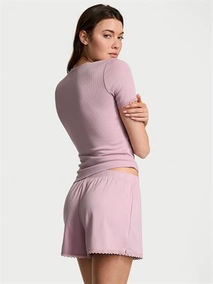 Pointelle Modal Henley Tişört ve Boxer Şort Takımı
