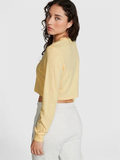 Premium Pamuklu Crop Uzun Kollu Tişört