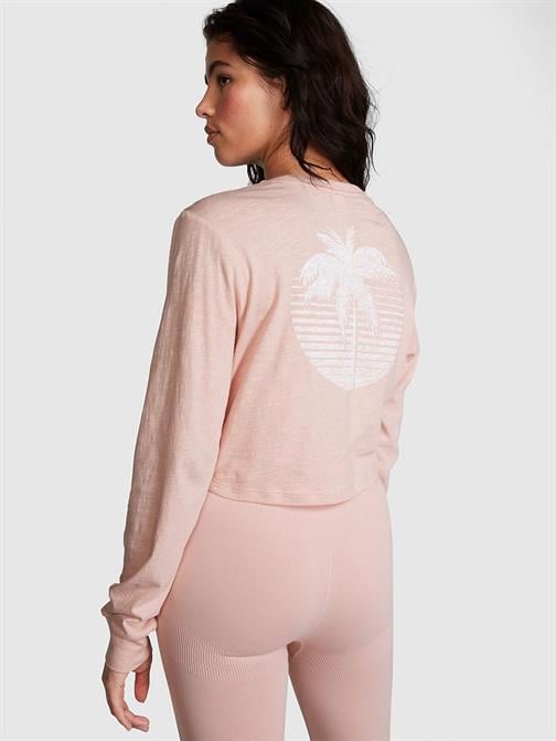 Premium Pamuklu Crop Uzun Kollu Tişört
