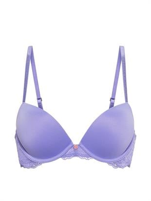 Pürüzsüz Dantelli Push-Up Sütyen