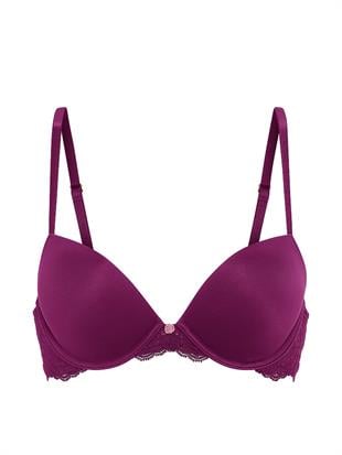 Pürüzsüz Dantelli Push-Up Sütyen