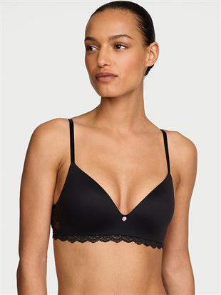 Pürüzsüz ve Dantelli Balensiz Push-Up Sütyen