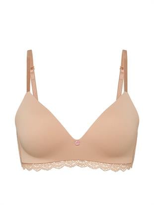 Pürüzsüz ve Dantelli Balensiz Push-Up Sütyen