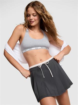 Rahat Fit Çizgili Pileli Etek