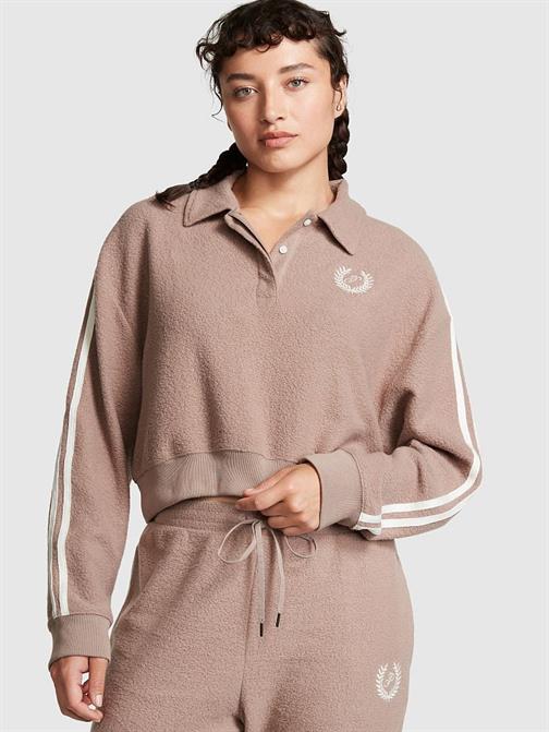 Reverse Crop Polo Sweatshirt