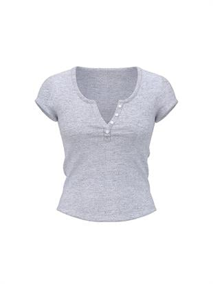 Ribanalı Henley Tişört