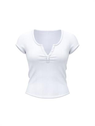 Ribanalı Henley Tişört