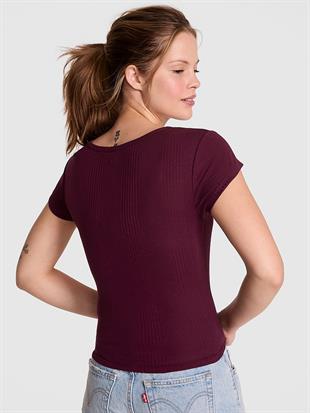 Ribanalı Henley Tişört