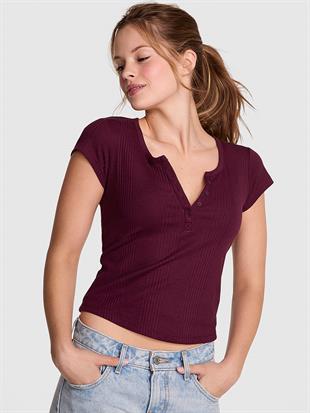 Ribanalı Henley Tişört