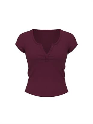Ribanalı Henley Tişört