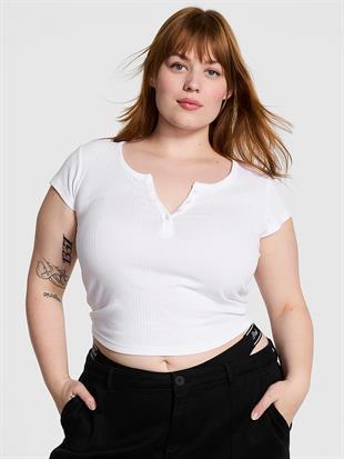 Ribanalı Henley Tişört