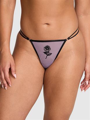 Romantik İşlemeli V-String Külot