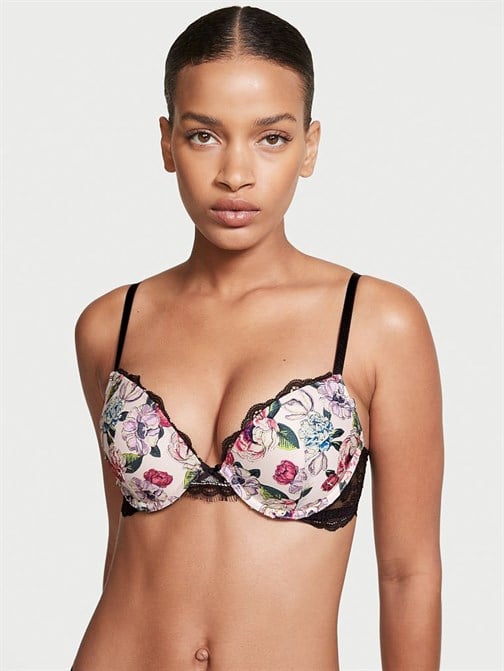 Very Sexy Gül Nakışlı Push-Up Sütyen