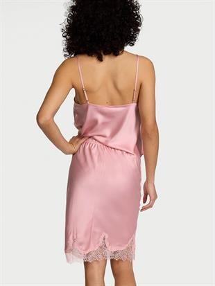 Saten Dantel Detaylı Etek